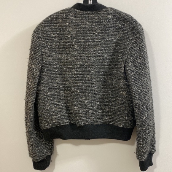 City Chic Tweed Theory Bomber Jacket - Picture 5 of 6